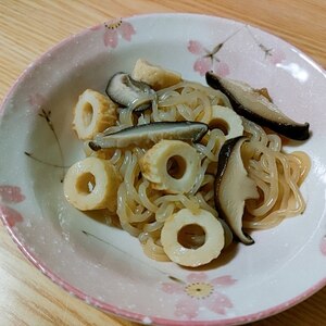 糸こんにゃくと椎茸の煮物